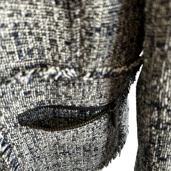 BANANA REPUBLIC ZIPPER TWEED BLAZER JACKED,FRINGE,VINTAGE EXPIRED,NEUTRAL - Picture 3 of 10